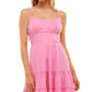 B Darlin Junior's Emma Tiered Dress Pink Size 9-10