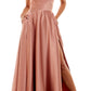 B Darlin Junior's Cowlneck Lace Up Back Maxi Dress Brown Size 12
