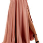 B Darlin Junior's Cowlneck Lace Up Back Maxi Dress Brown Size 12