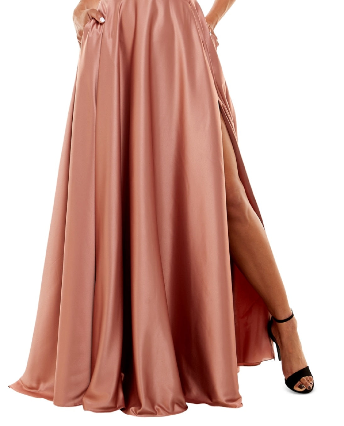B Darlin Junior's Cowlneck Lace Up Back Maxi Dress Brown Size 12