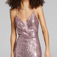 B Darlin Women's Sequined Open Back Evening Dress Pink Size 13-14