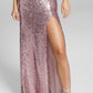 B Darlin Women's Sequined Open Back Evening Dress Pink Size 13-14