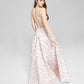 B Darlin Junior's Scoop Neck Jacquard Ball Gown White Size 11-12