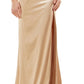 B Darlin Junior's Mesh Detail 2 Pc Satin Gown Yellow Size 7-8