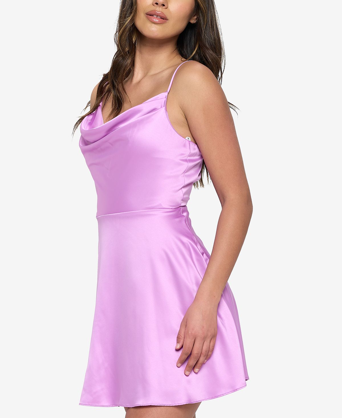 B Darlin Junior's Cowlneck Fit & Flare Dress Purple Size 15-16