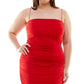 B Darlin Women's Bungee Strap Square Neck Bodycon Dress Red Size 18
