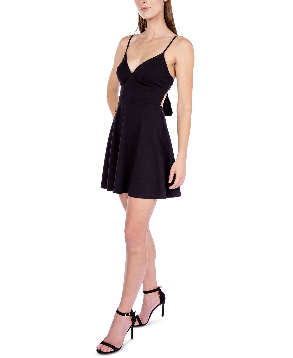 B Darlin Junior's V Neck Fit & Flare Dress Black Size 9-10