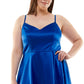 B Darlin Women's Satin A Line Dress Blue Size 16W