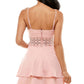 B Darlin Junior's Lace Trim Fit & Flare Dress Pink Size 13- 14