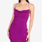 B Darlin Junior's Cowlneck Glitter Knit Dress Pink Size Medium