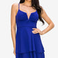 B Darlin Junior's Plunge Neck Tiered Dress Blue Size 5-6