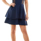 B Darlin Junior's Lace Side Tiered Dress Blue Size 7-8
