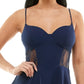 B Darlin Junior's Lace Side Tiered Dress Blue Size 7-8