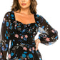 B Darlin Junior's Emma Printed Ruffled Dress Black Size 34