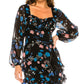 B Darlin Junior's Emma Printed Ruffled Dress Black Size 34