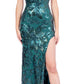 B Darlin Junior's Sequin Strappy Back Gown Green Size Small