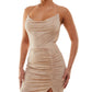 B Darlin Junior's Cowlneck Bodycon Dress Brown Size Large