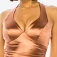 B Darlin Junior's Crisscross Back Satin Dress Gold Size M