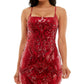 B Darlin Junior's Spaghetti Strap Square Neck Bodycon Dress Red Size 56