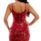 B Darlin Junior's Spaghetti Strap Square Neck Bodycon Dress Red Size 56