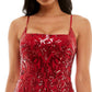 B Darlin Junior's Spaghetti Strap Square Neck Bodycon Dress Red Size 56