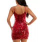 B Darlin Junior's Spaghetti Strap Square Neck Bodycon Dress Red Size 45115