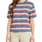 Dickies Women's Tomboy Stripe T-Shirt Blue Size X-Small