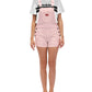 Dickies Women's Denim Pocketed Sleeveless Square Neck Romper Pink Size Medium
