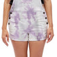 Dickies Junior's Tie Dyed Short Overalls Purple Size Medium