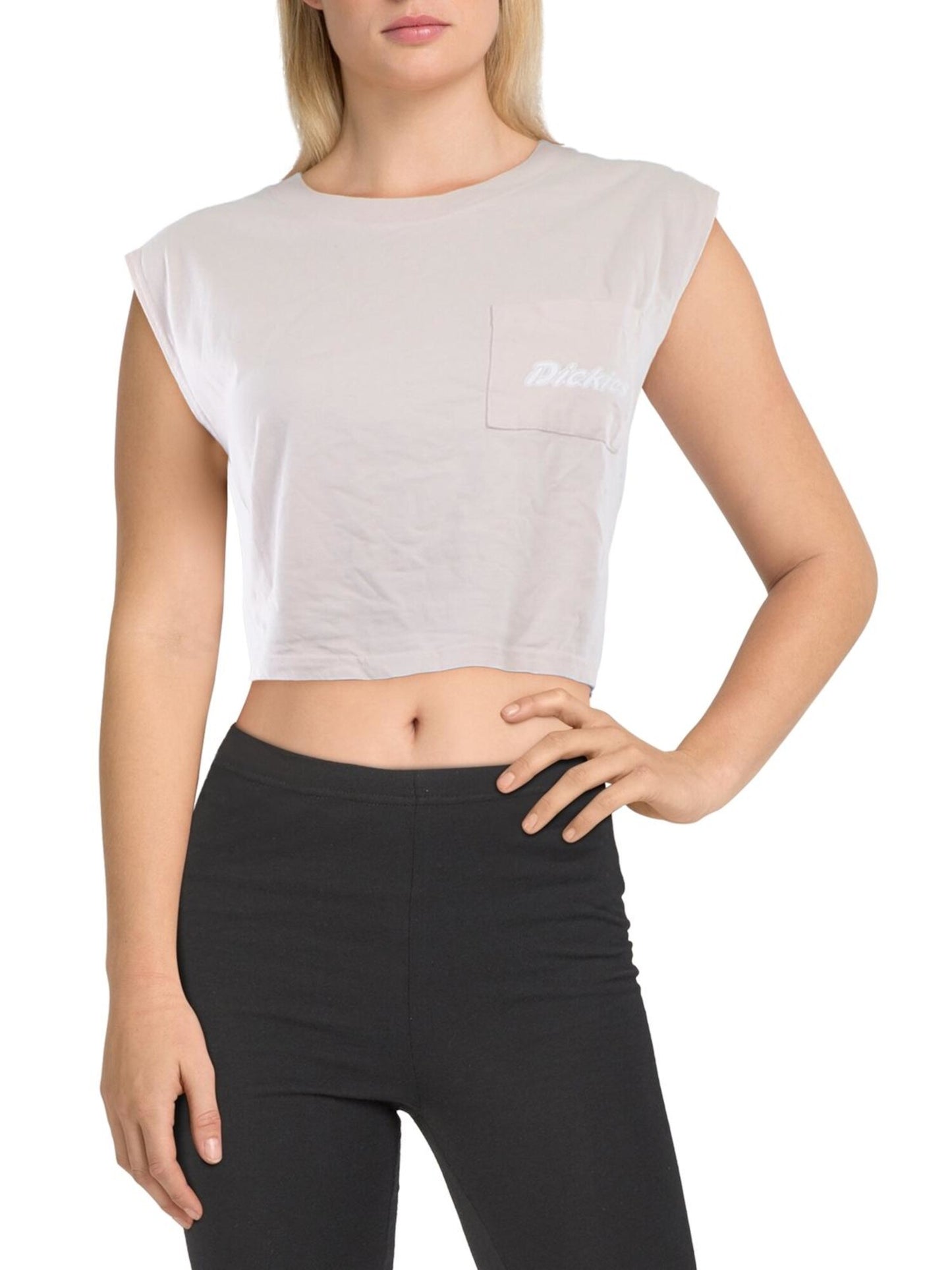 Dickies Women's Cotton Short Length Logo Graphic Short Sleeve Crew Neck T-Shirt Pink Size M