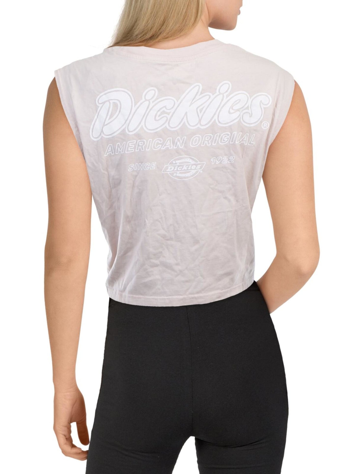 Dickies Women's Cotton Short Length Logo Graphic Short Sleeve Crew Neck T-Shirt Pink Size M