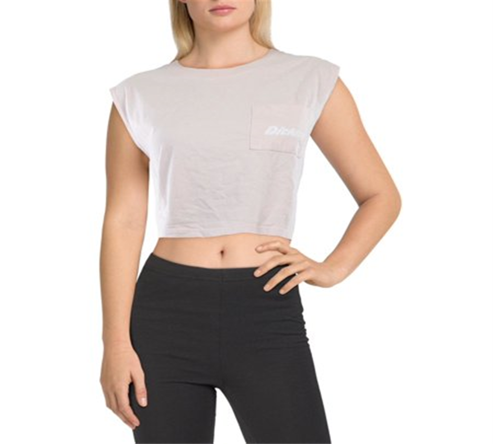 Dickies Women's Cotton Short Length Logo Graphic Short Sleeve Crew Neck T-Shirt Pink Size M