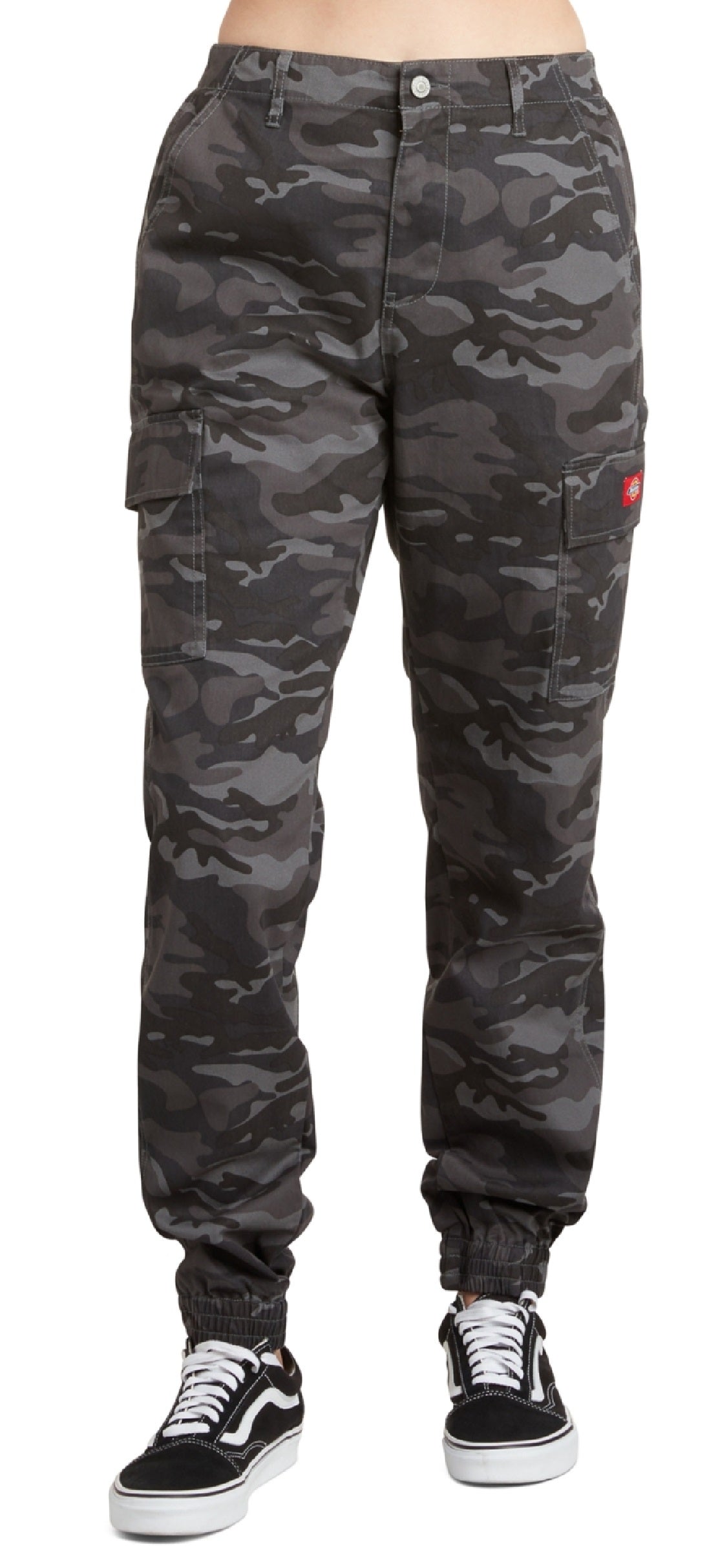 Dickies Women's Camo Jogger Cargo Pants Gray Size Medium