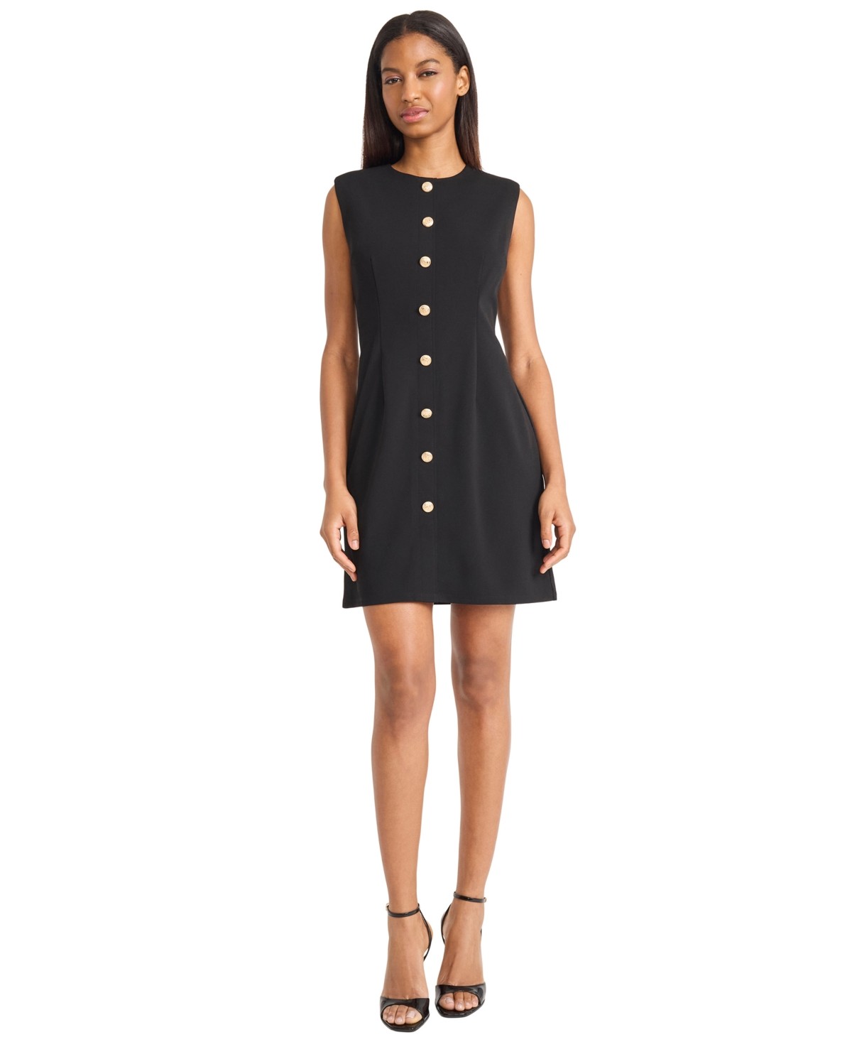 Donna Morgan Womens Sleeveless A Line Dress Black