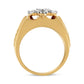 Men's 14K Yellow Gold Plated .925 Sterling Silver 1/3 Cttw Miracle-Set Floral Diamond Cluster Ring (I-J Color, I1-I2 Clarity) - Size 10