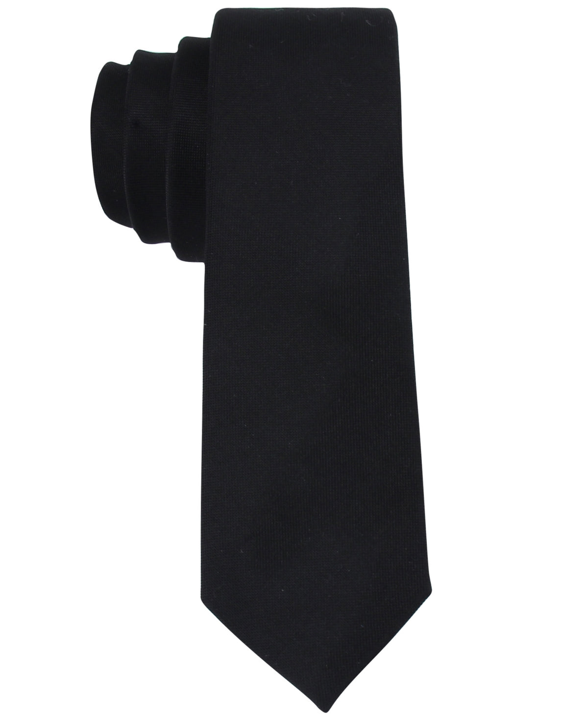 Calvin Klein Men's X Liquid Luxe Skinny Solid Tie Black Size Regular