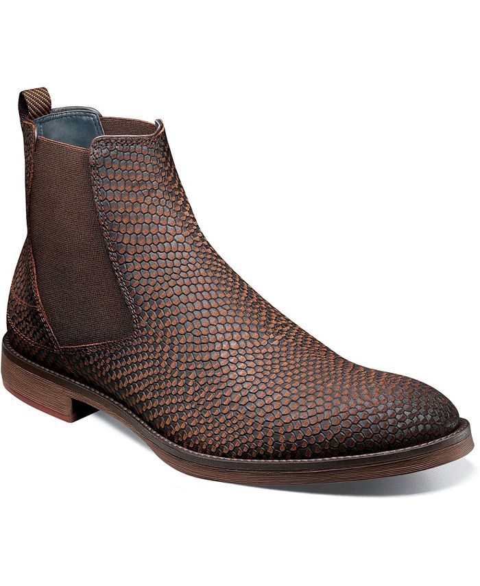 Stacy Adams Men's Kayden Plain Toe Chelsea Boots Brown Size 10.5 M