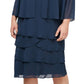 SL Fashions Women's Embellished Tiered Dress With Jacket Blue Size 18W