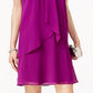 SL Fashions Women's Layered Shift Dress Purple Size 8