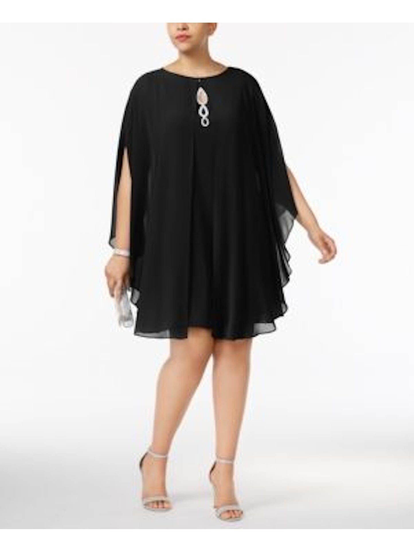 SL Fashions Women's Sheer Evening Top Black Size 16W