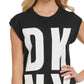 DKNY Women's High Low Logo Tunic Black Size Medium