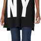 DKNY Women's High Low Logo Tunic Black Size X-Small