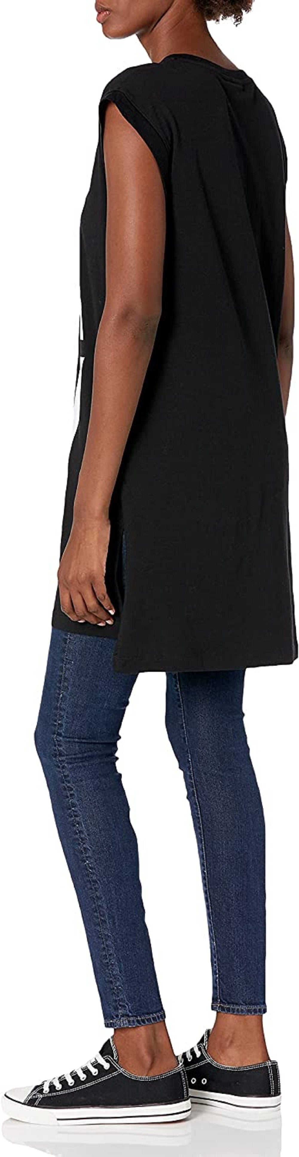 DKNY Women's High Low Logo Tunic Black Size X-Small