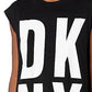 DKNY Women's High Low Logo Tunic Black Size X-Small