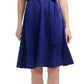 DKNY Women's Pleated Zippered Belted Unlined Short Pouf Knot-S Surplice Neckline Above The Knee Evening Fit Flare Dress Blue Size 12
