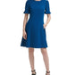 DKNY Women's Flounce Fit & Flare Dress Blue Size 12