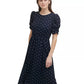 DKNY Women's Polka Dot Midi Dress Blue Size 16