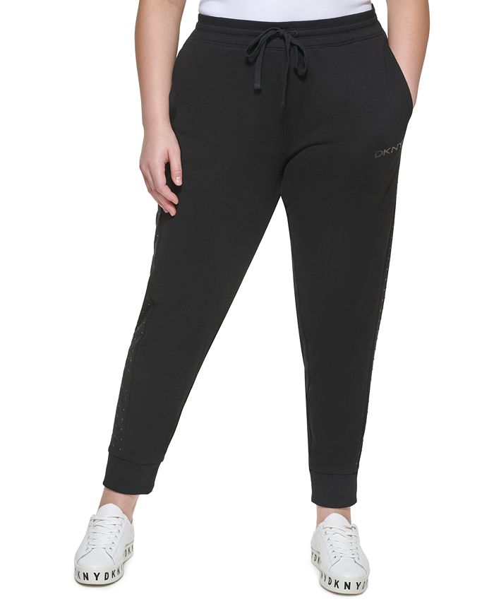 DKNY Women's Embellished Jogger Pants Black Size 2X