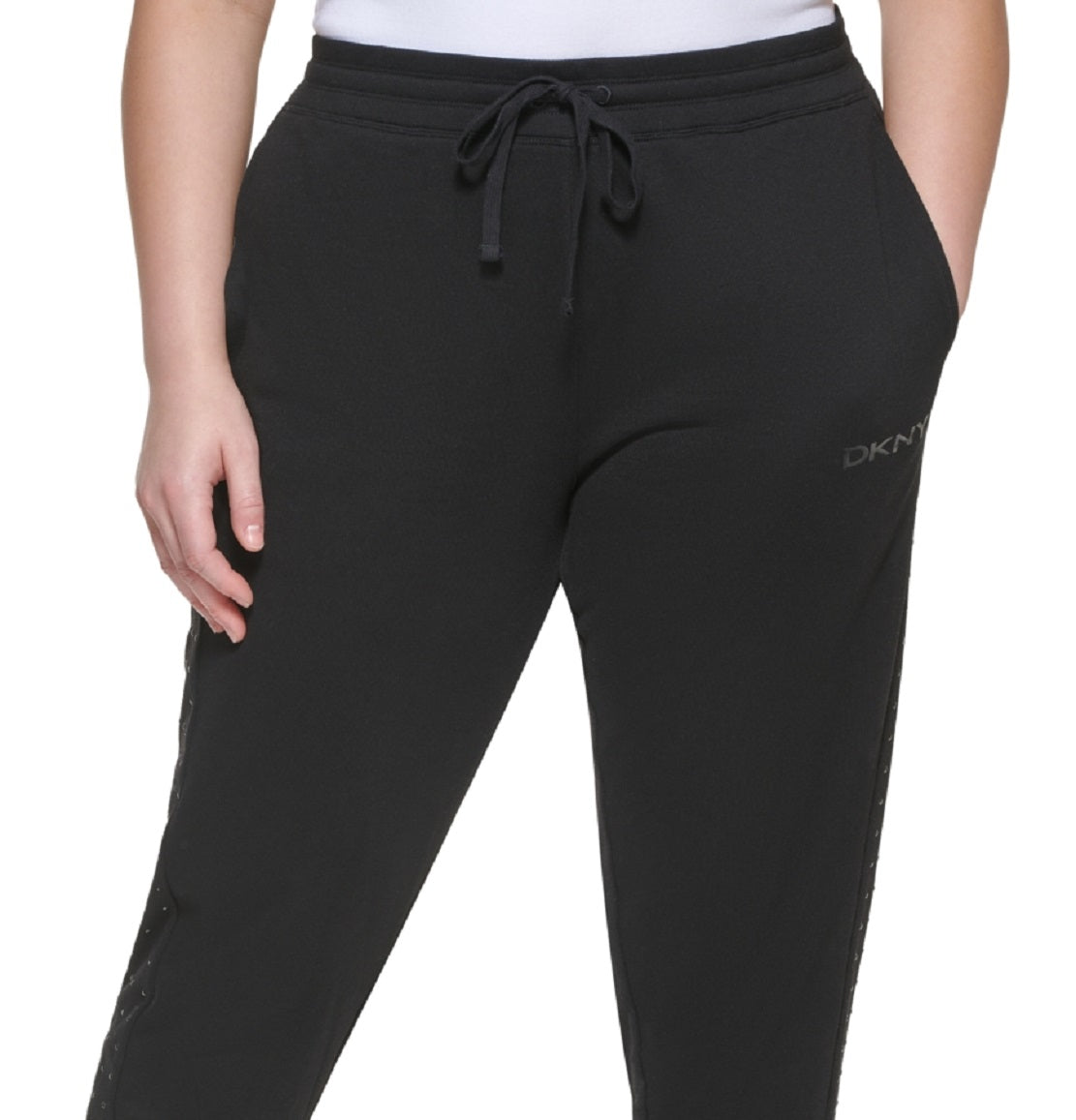 DKNY Women's Embellished Jogger Pants Black Size 2X