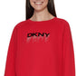 DKNY Women's Sport Embellished Logo Sweatshirt Red Size X-Large